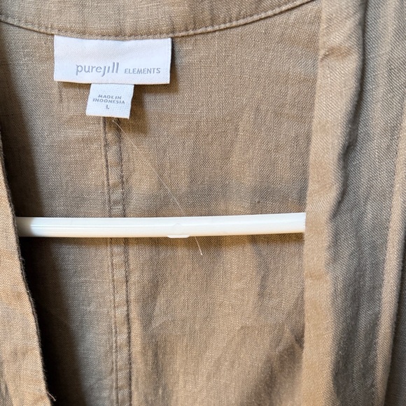 J. Jill Tan Linen Open-Front Duster - Picture 3 of 5
